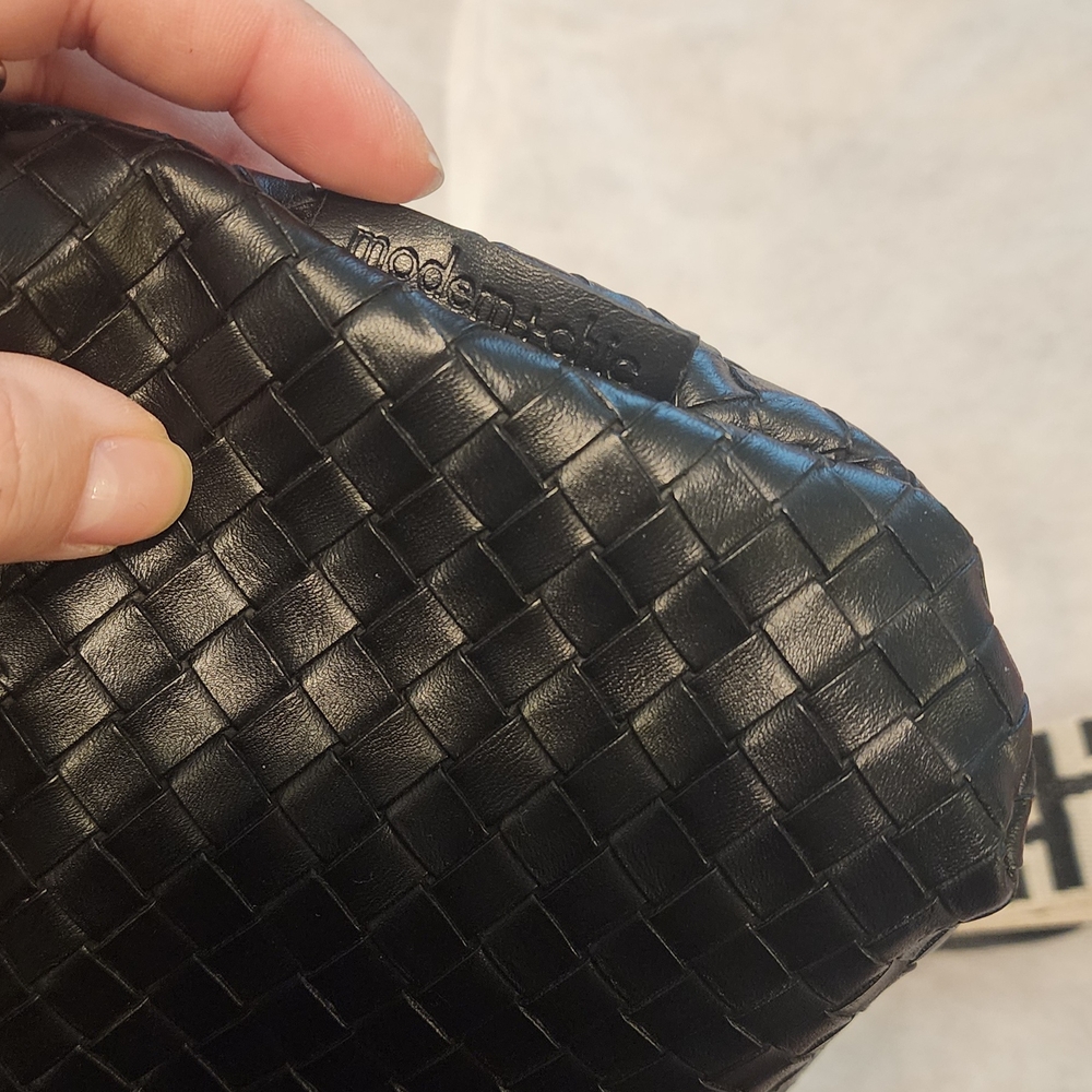 Rory Leather Woven Crossbody Bag - Picture 4 of 8